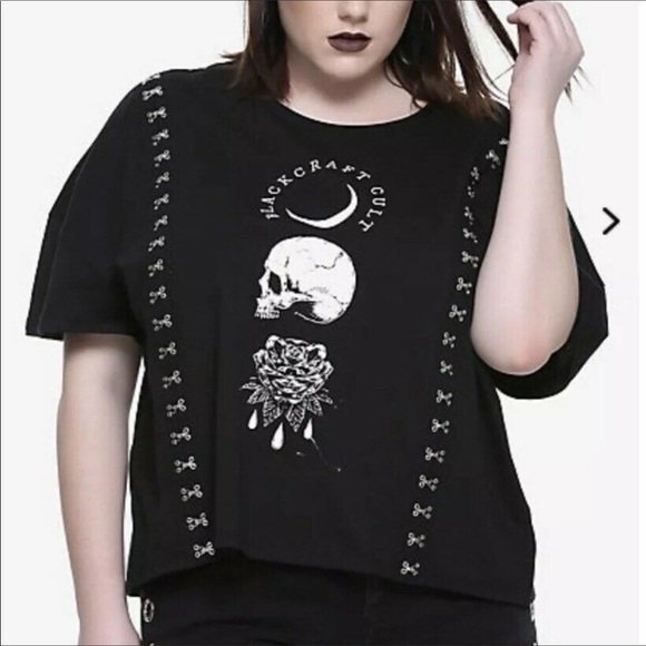 Dolls Kill Tops - BlackCraft Cult Witchy Gothic Eyelet Top